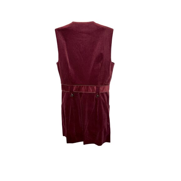 Veronica Beard Orial Corduroy Zip-Front Mini Dress in Burgundy NWT – Size 10 - Picture 3 of 10